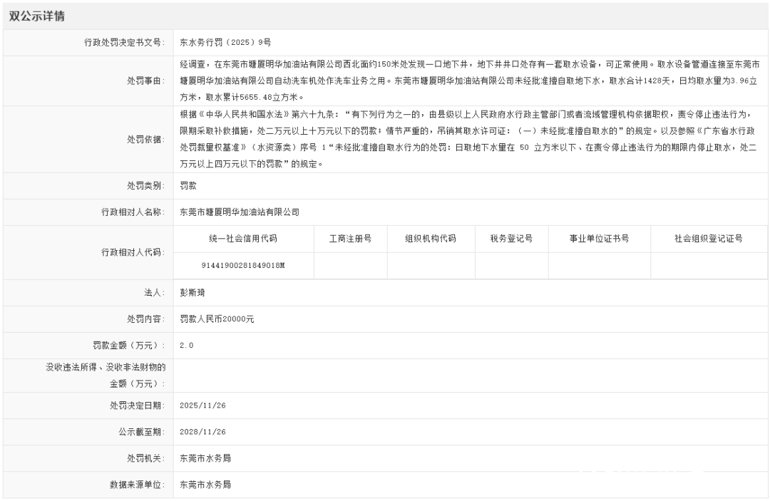 信用网怎么注册
_东莞一加油站未经批准信用网怎么注册
,擅自取地下水5655.48立方米